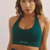 Oh Polly Matching Sets | Sports Bras^Halter Neck Define Luxe Sports Bra in Jade Green