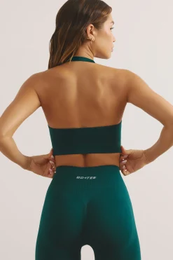 Oh Polly Matching Sets | Sports Bras^Halter Neck Define Luxe Sports Bra in Jade Green