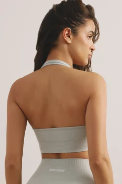 Oh Polly Matching Sets | Sports Bras^Halter Neck Define Luxe Sports Bra in Light Grey