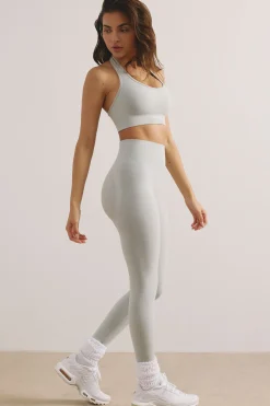 Oh Polly Matching Sets | Sports Bras^Halter Neck Define Luxe Sports Bra in Light Grey