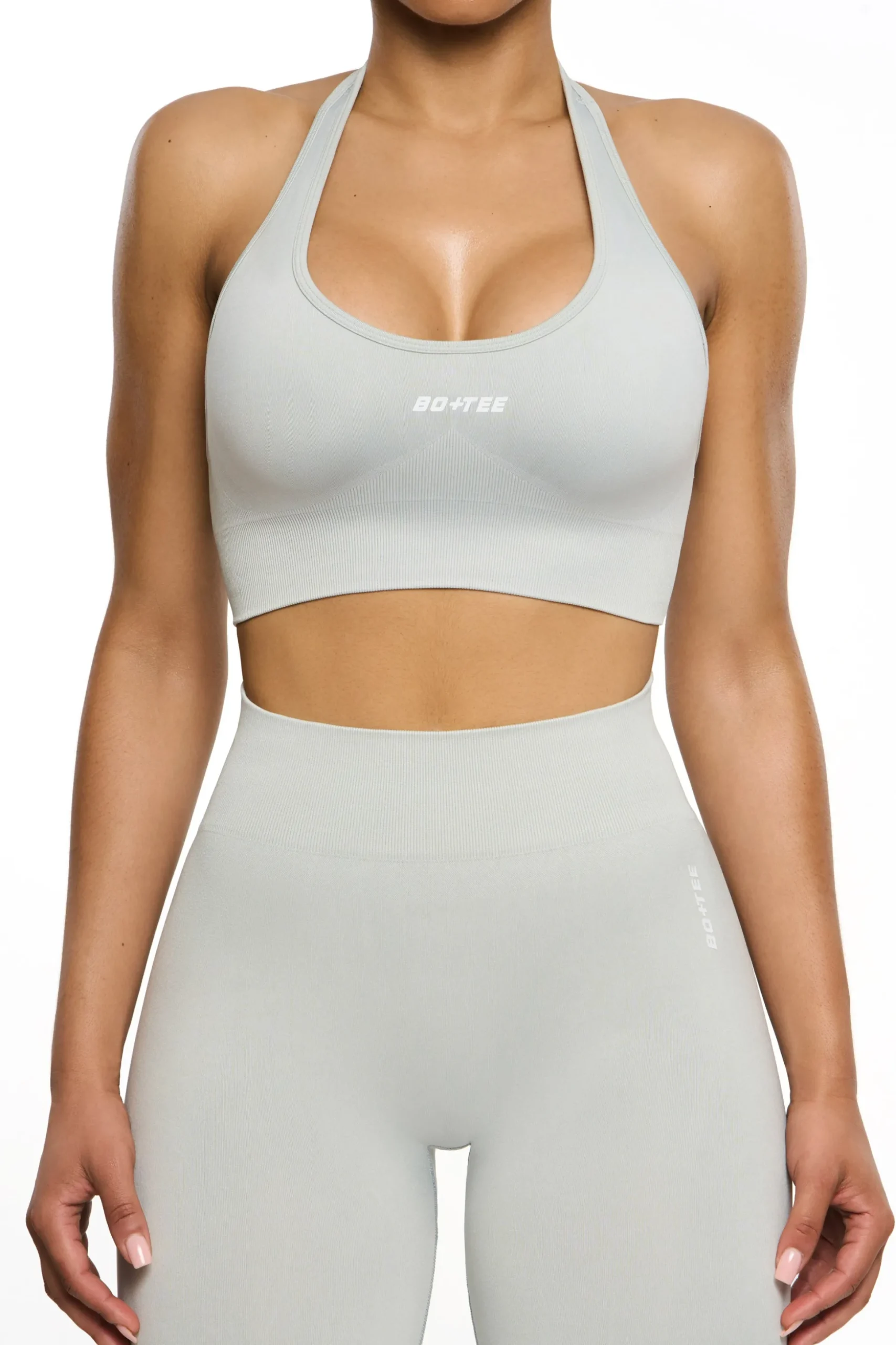 Oh Polly Sports Bras^Halter Neck Sports Bra in Grey