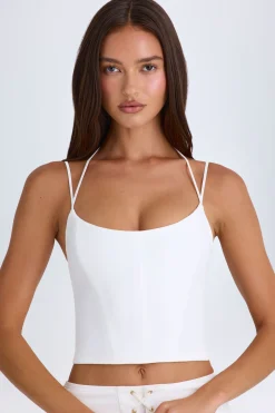 Oh Polly Co-Ords | Tops^Halterneck Corset Top in White