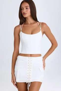 Oh Polly Co-Ords | Tops^Halterneck Corset Top in White