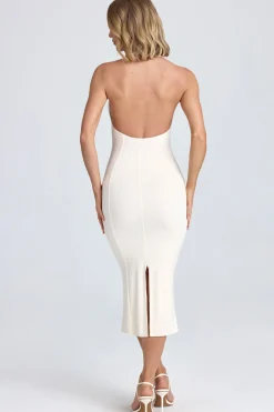 Oh Polly Women'S Clothing Sale - $65 And Under | Bride To Be^Halterneck Ruffle-Appliqué Midaxi Dress in Ivory