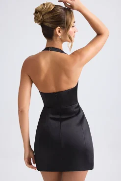 Oh Polly Party Dresses | Holiday Party Dresses & Outfits^Halterneck Structured Tulip Mini Dress in Black
