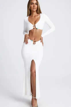 Oh Polly Skirts & Skorts | Bottoms^Hardware Detail Fishtail Maxi Skirt in White