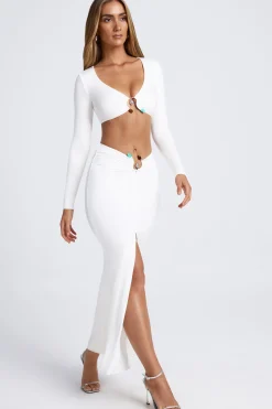 Oh Polly Skirts & Skorts | Bottoms^Hardware Detail Fishtail Maxi Skirt in White