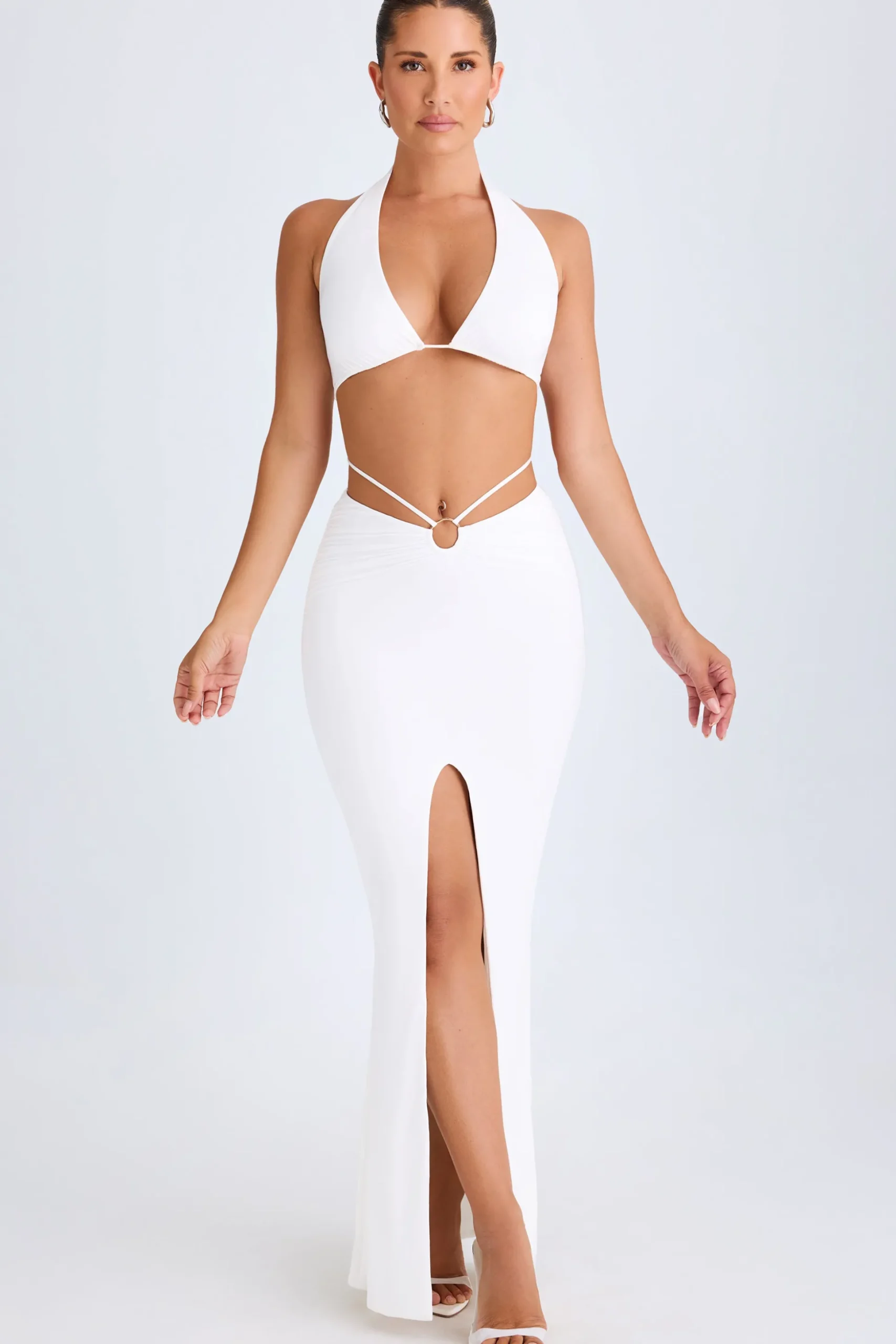 Oh Polly Skirts & Skorts | Co-Ords^Hardware-Detail Mid-Rise Maxi Skirt in White