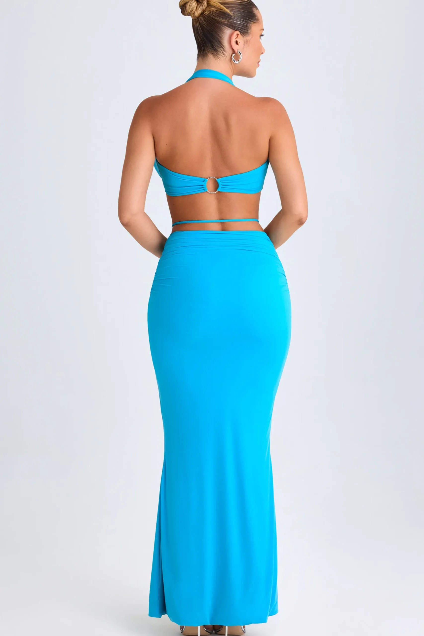 Oh Polly Skirts & Skorts | Co-Ords^Hardware-Detail Mid-Rise Maxi Skirt in Aqua Blue AquaBlue