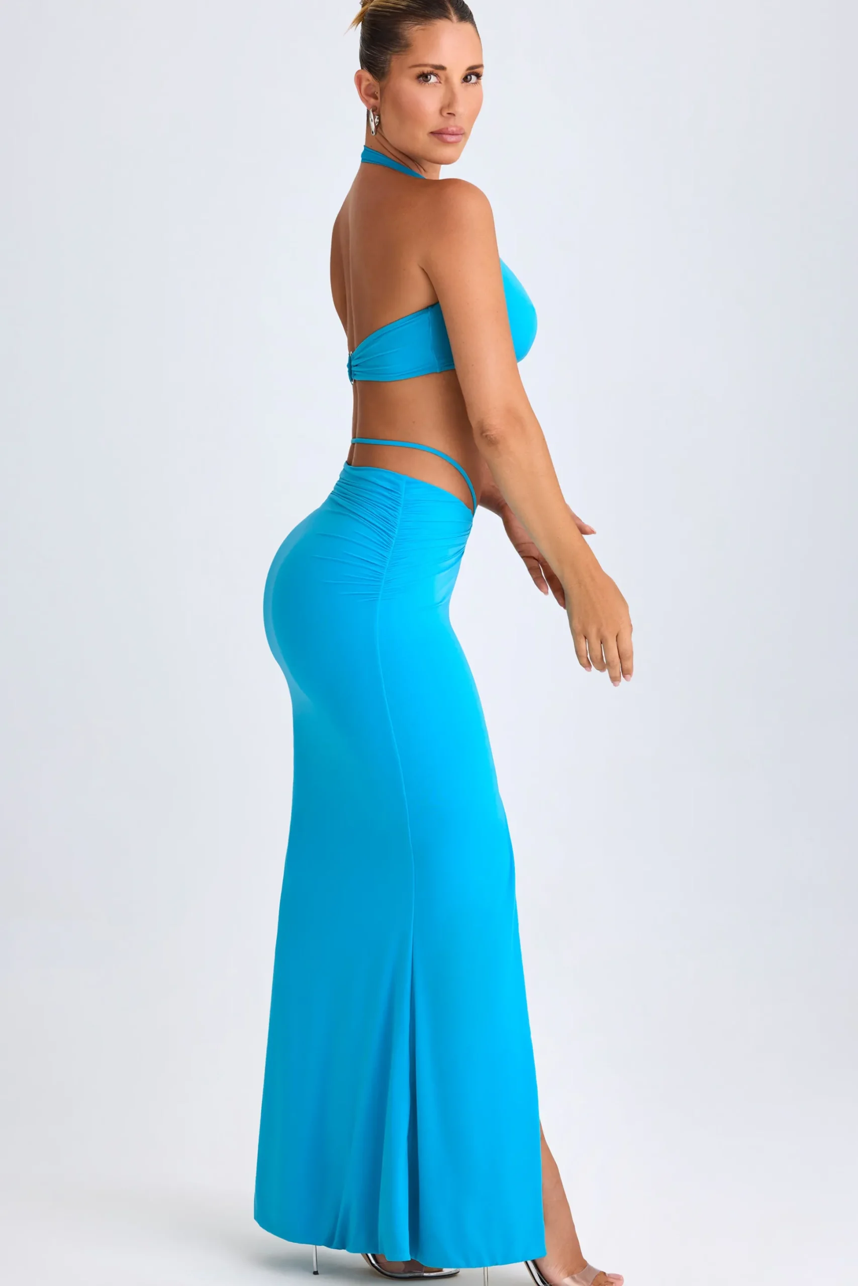 Oh Polly Skirts & Skorts | Co-Ords^Hardware-Detail Mid-Rise Maxi Skirt in Aqua Blue AquaBlue