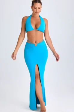 Oh Polly Skirts & Skorts | Co-Ords^Hardware-Detail Mid-Rise Maxi Skirt in Aqua Blue AquaBlue