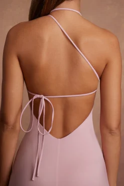 Oh Polly Wedding Guest^High Neck Backless Midaxi Dress in Mauve
