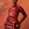 Oh Polly Women'S Clothing Sale - $65 And Under | Women'S Clothing Sale - $40 And Under^High Neck Long Sleeve Mesh Bodysuit in Orange