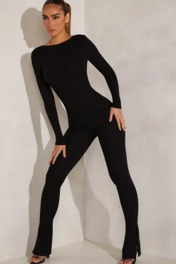 Oh Polly Jumpsuits & Unitards^High Neck Open Back Jumpsuit in Black