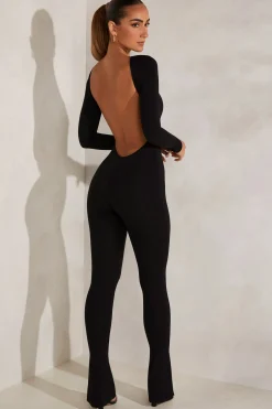Oh Polly Jumpsuits & Unitards^High Neck Open Back Jumpsuit in Black