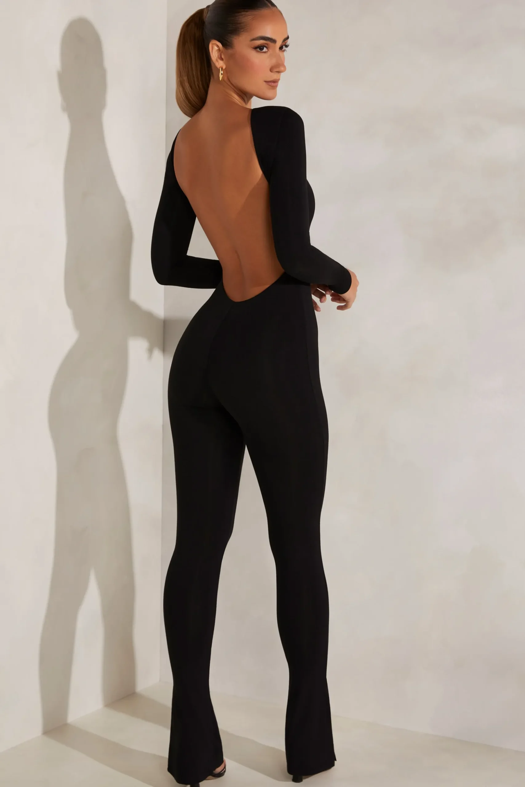 Oh Polly Jumpsuits & Unitards^High Neck Open Back Jumpsuit in Black