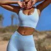 Oh Polly Matching Sets | Shorts^High Waist FlexiRib Mini Shorts in Sky Blue SkyBlue