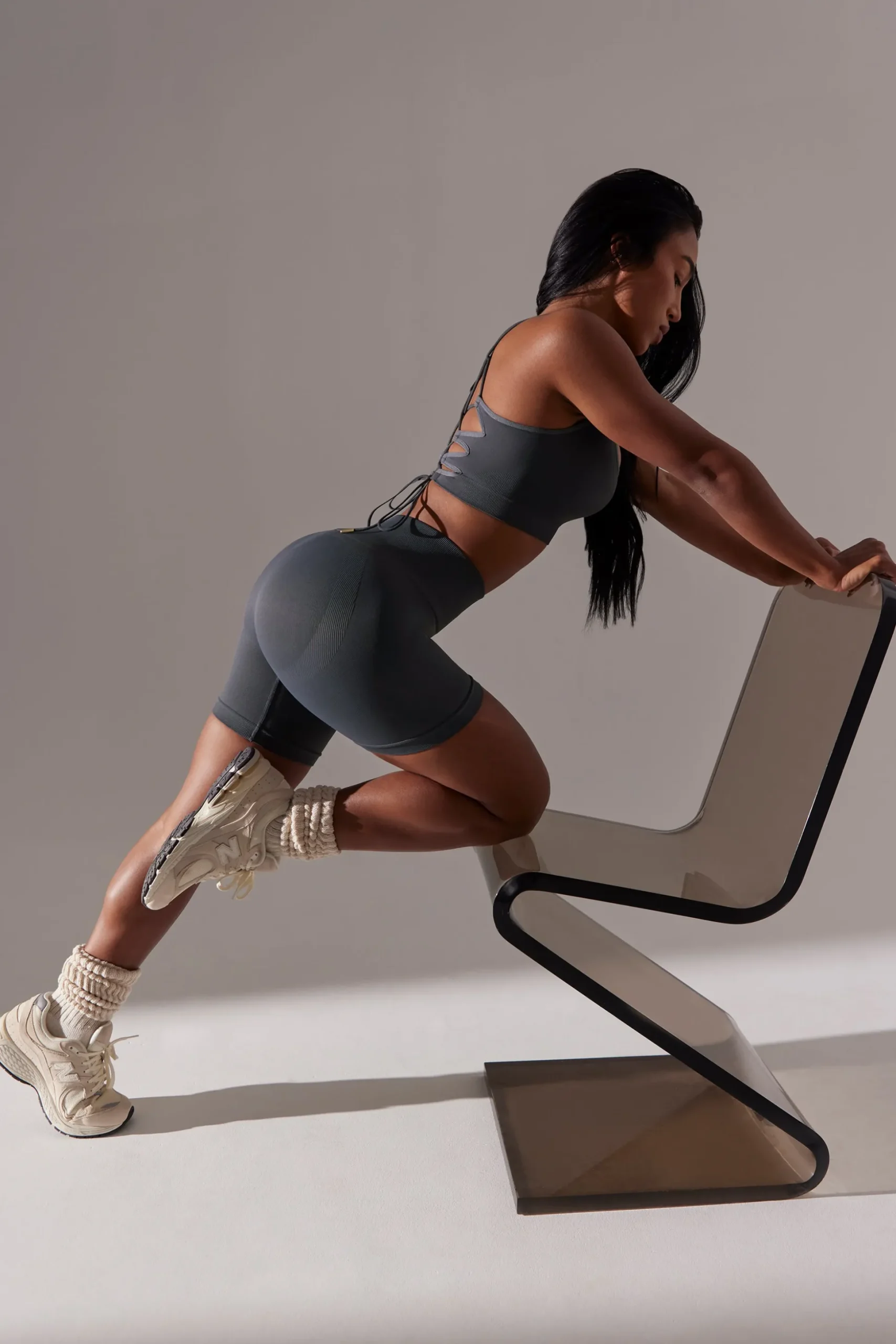 Oh Polly Matching Sets | Shorts^High Waist Super Sculpt Biker Shorts in Grey