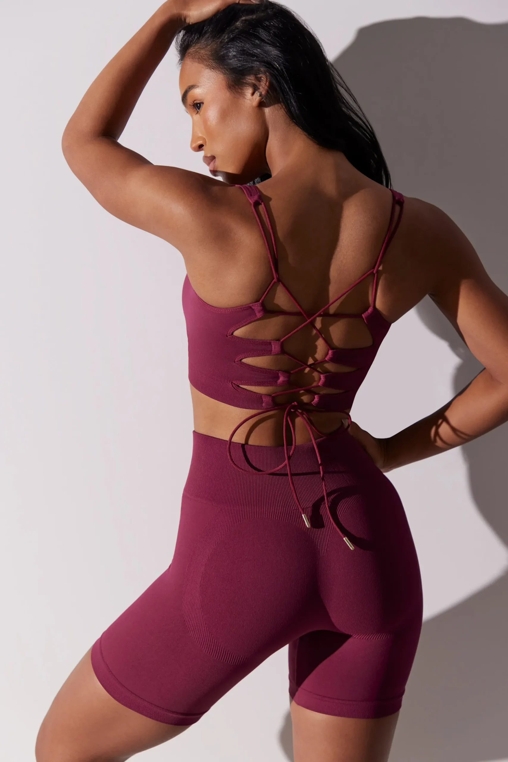 Oh Polly Matching Sets | Shorts^High Waist Super Sculpt Biker Shorts in Plum