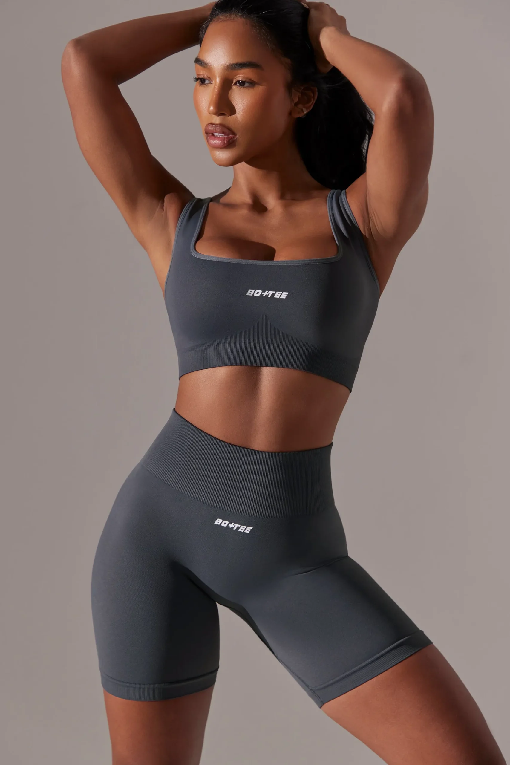 Oh Polly Matching Sets | Shorts^High Waist Super Sculpt Biker Shorts in Grey