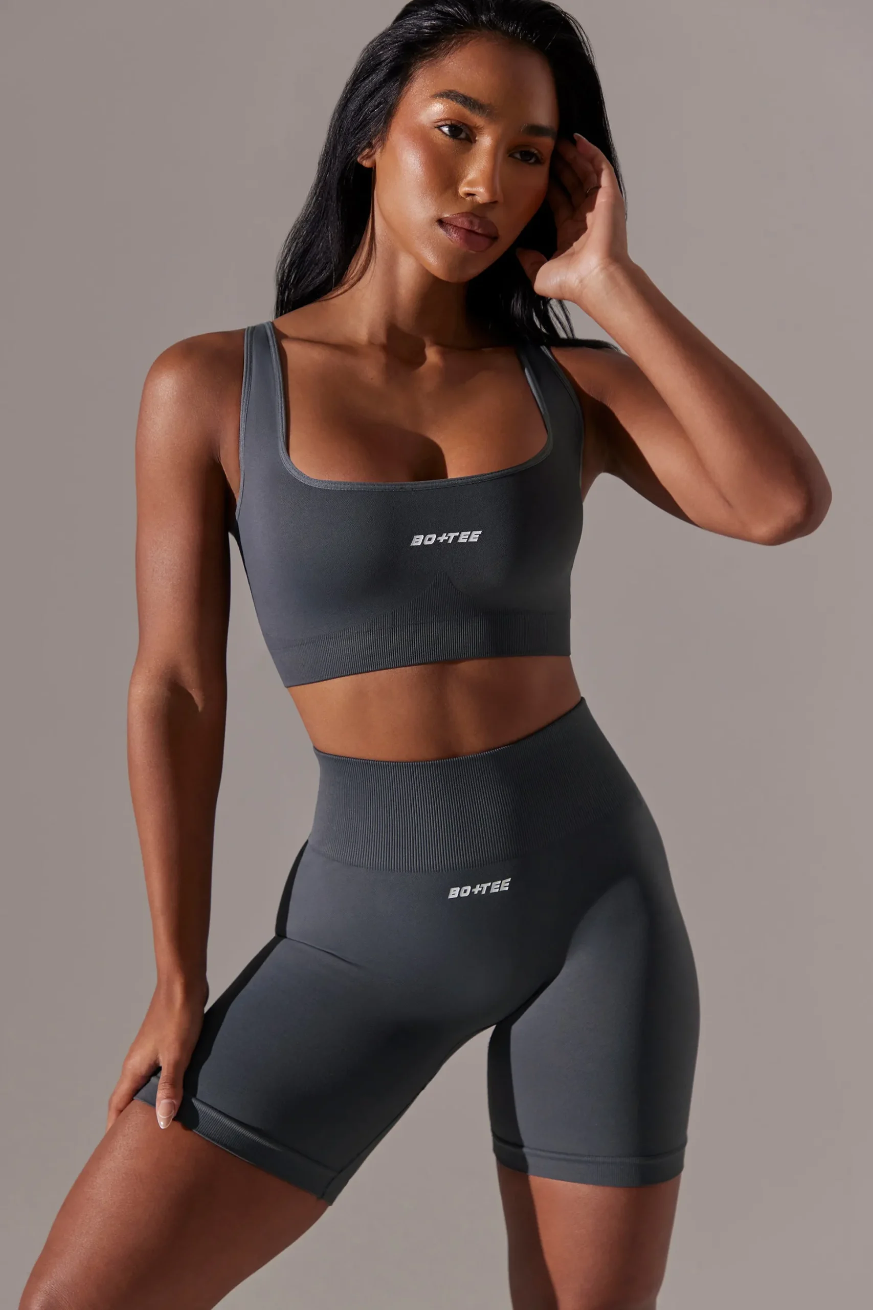 Oh Polly Matching Sets | Shorts^High Waist Super Sculpt Biker Shorts in Grey