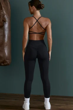 Oh Polly Matching Sets | Leggings^High Waist Wrap Over Leggings in Black
