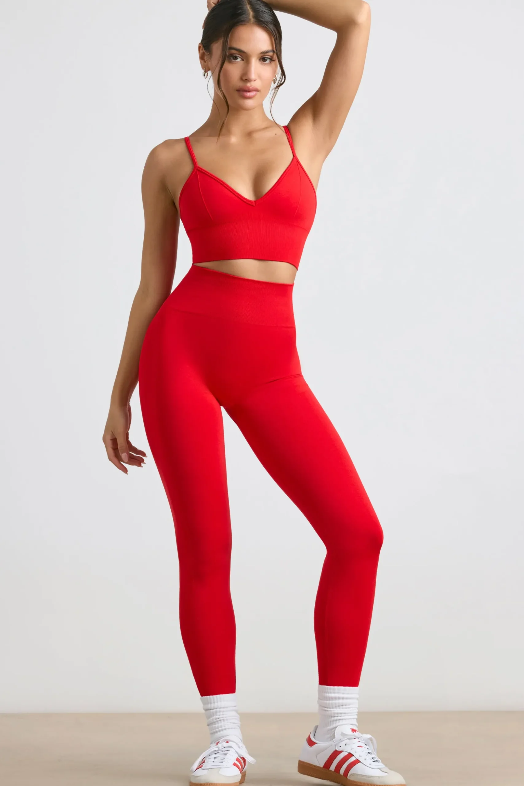 Oh Polly Matching Sets | Leggings^High-Waist Define Luxe Leggings in Red