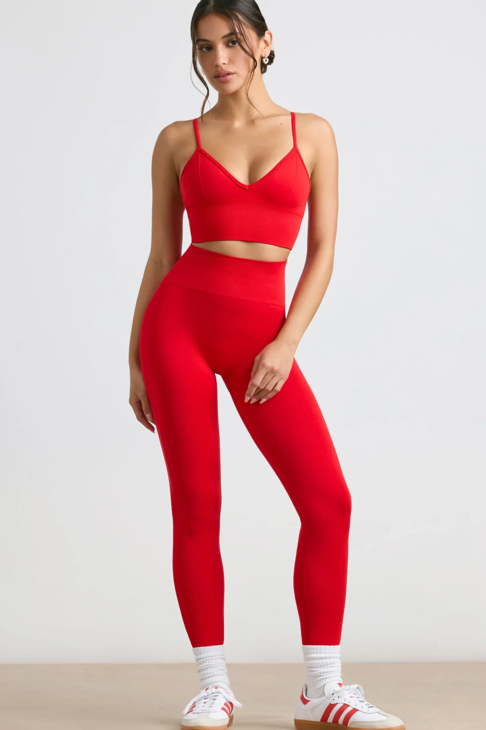 Oh Polly Matching Sets | Leggings^High-Waist Define Luxe Leggings in Red