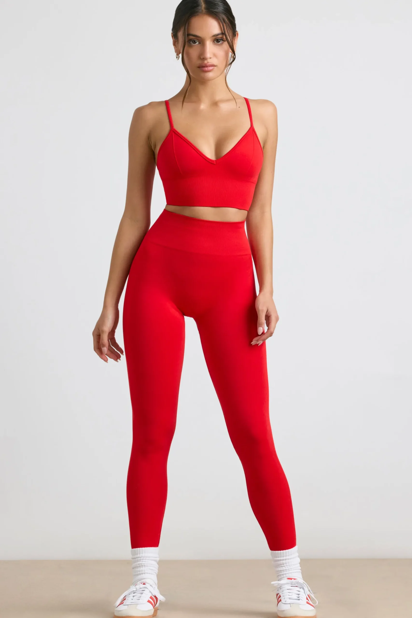 Oh Polly Matching Sets | Leggings^High-Waist Define Luxe Leggings in Red