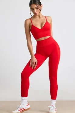 Oh Polly Matching Sets | Leggings^High-Waist Define Luxe Leggings in Red