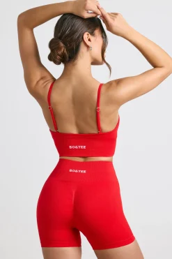 Oh Polly Matching Sets | Shorts^High-Waist Define Luxe Mini Shorts in Red