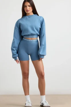 Oh Polly Women'S Clothing Sale - $65 And Under | Women'S Clothing Sale - $40 And Under^High-Waist Mini Shorts in Steel Blue SteelBlue