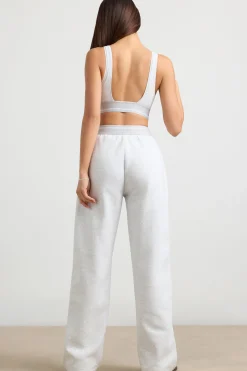 Oh Polly Tracksuits | Matching Sets^High-Waist Straight-Leg Joggers in Grey Marl GreyMarl