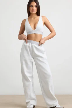 Oh Polly Tracksuits | Matching Sets^High-Waist Straight-Leg Joggers in Grey Marl GreyMarl