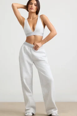 Oh Polly Tracksuits | Matching Sets^High-Waist Straight-Leg Joggers in Grey Marl GreyMarl