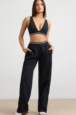 Oh Polly Tracksuits | Matching Sets^High-Waist Straight-Leg Joggers in Black