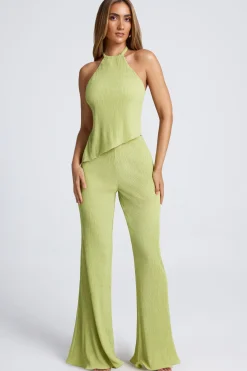 Oh Polly Bottoms | Co-Ords^High-Waist Wide-Leg Trousers in Olive Green OliveGreen