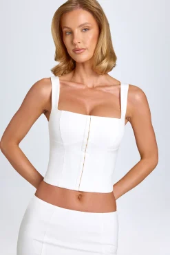 Oh Polly Co-Ords | Tops^Hook-And-Eye Corset Top in White