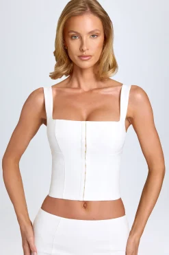 Oh Polly Co-Ords | Tops^Hook-And-Eye Corset Top in White