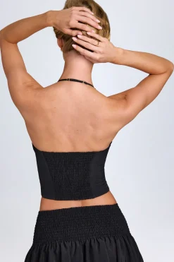 Oh Polly Co-Ords | Tops^Hook-And-Eye Halterneck Corset Top in Black