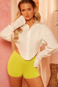 Oh Polly Women'S Clothing Sale - $65 And Under | Women'S Clothing Sale - $40 And Under^Hot In Here Ribbed Knit Mini Shorts in Lime