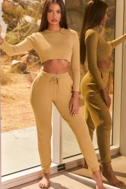 Oh Polly Women'S Clothing Sale - $65 And Under | Women'S Clothing Sale - $40 And Under^Influencer Petite Ribbed Knit Joggers in Olive