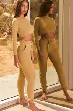 Oh Polly Women'S Clothing Sale - $65 And Under | Women'S Clothing Sale - $40 And Under^Influencer Petite Ribbed Knit Joggers in Olive