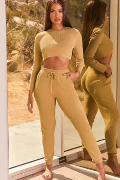 Oh Polly Women'S Clothing Sale - $65 And Under | Women'S Clothing Sale - $40 And Under^Influencer Petite Ribbed Knit Joggers in Olive