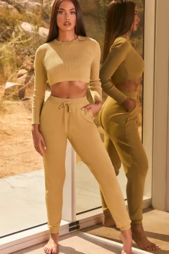 Oh Polly Women'S Clothing Sale - $65 And Under | Women'S Clothing Sale - $40 And Under^Influencer Ribbed Knit Joggers in Olive