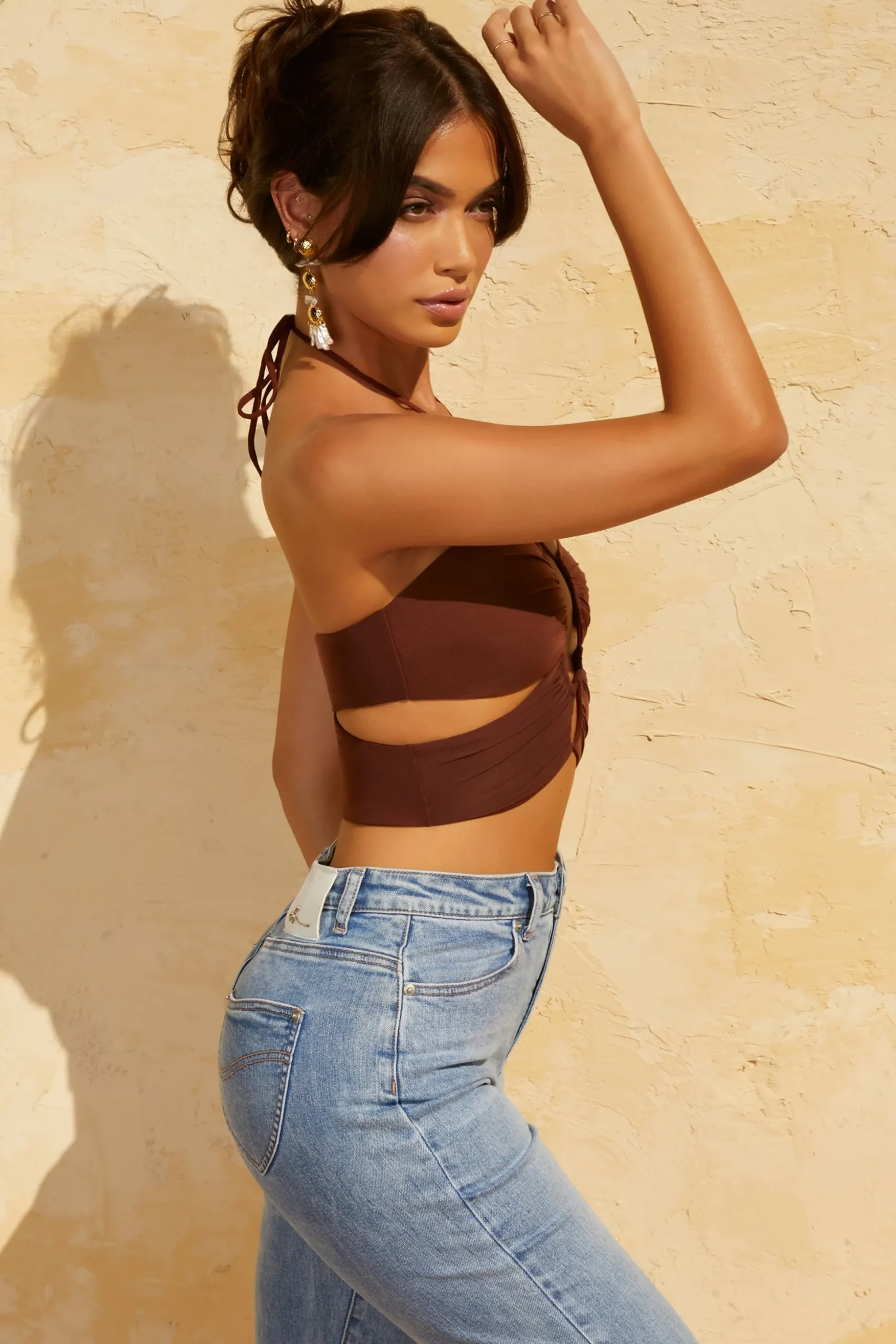 Oh Polly Women'S Clothing Sale - $40 And Under | Women'S Clothing Sale - $65 And Under^Keyhole Crop Top in Brown
