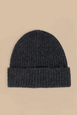 Oh Polly Knitwear^Knit Beanie Hat in Charcoal Marl CharcoalMarl