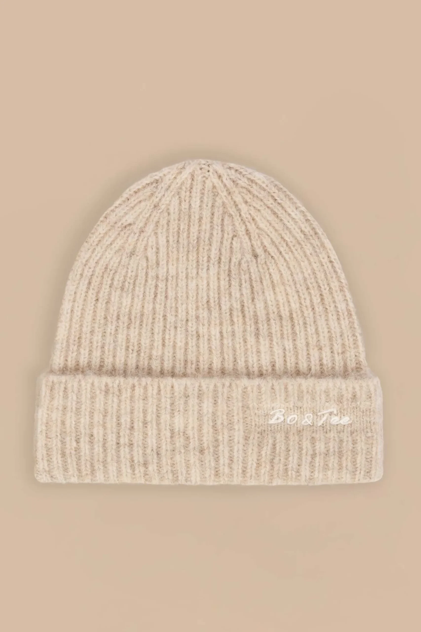 Oh Polly Knitwear^Knit Beanie Hat in Cream Marl CreamMarl