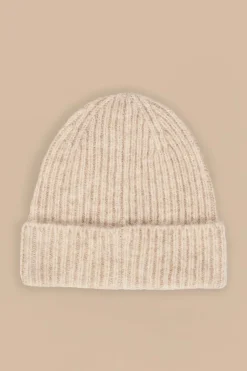 Oh Polly Knitwear^Knit Beanie Hat in Cream Marl CreamMarl