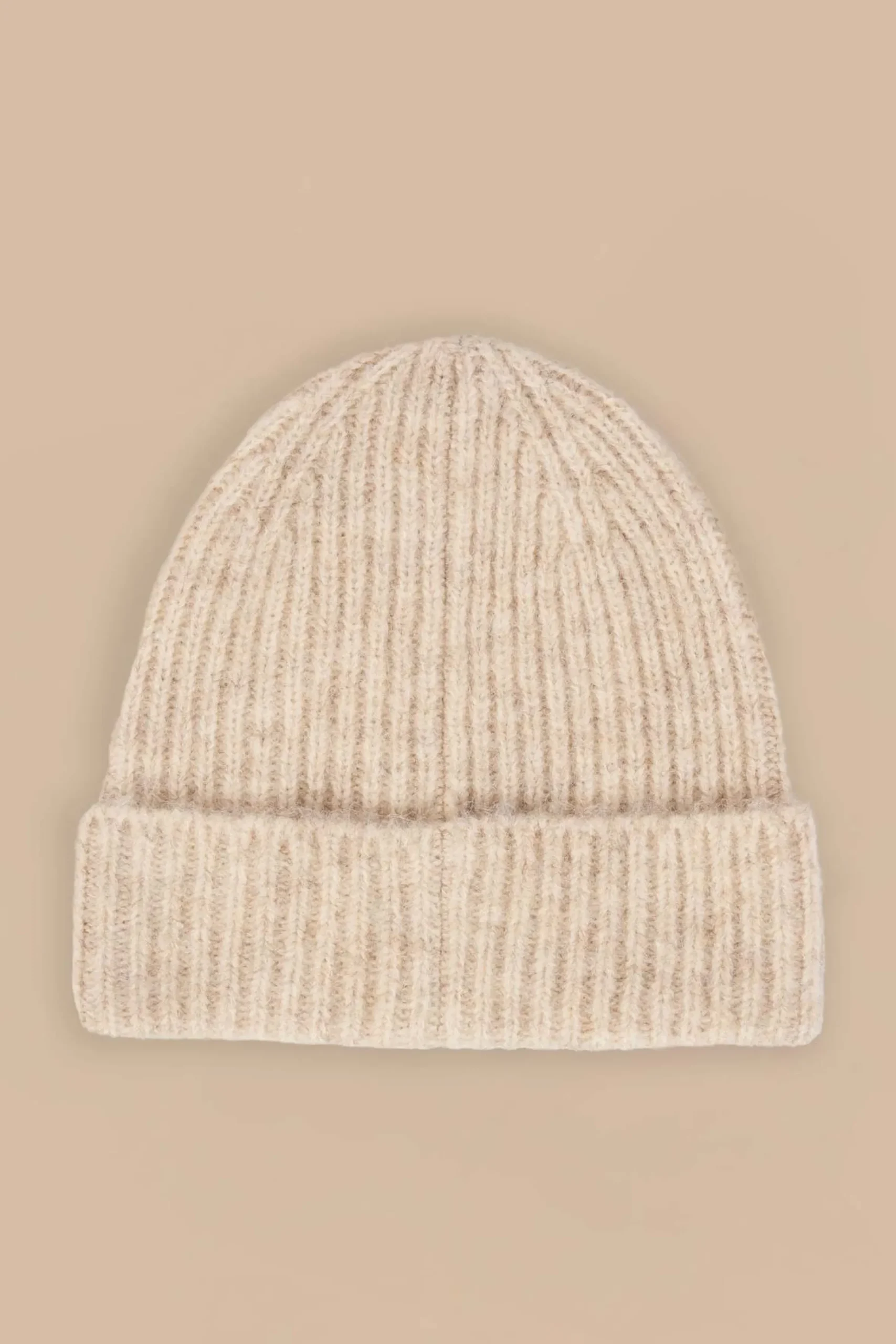 Oh Polly Knitwear^Knit Beanie Hat in Cream Marl CreamMarl